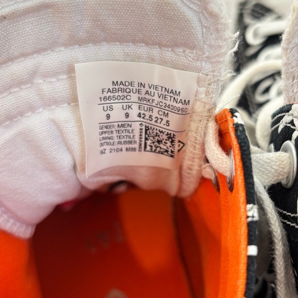 Converse Men's 9 Not a Chuck 70 HI UNT1TL3D Black White Platform Sneakers - Picture 15 of 16